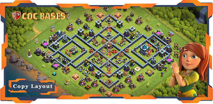Top Anti 3 Star Base TH13 with Link, Anti Everything Layout - Clash of Clans (193)