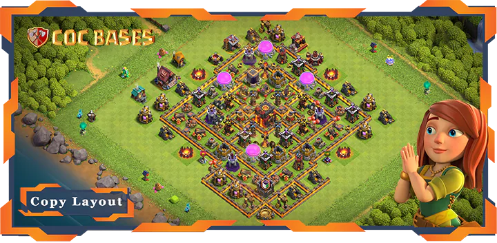 Top Base TH10 with Link, Anti 3 Star, Anti AirElectro Dragon Layout - Clash of Clans (302)