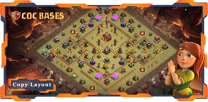 Top Base TH10 with Link, WarCWL, Hybrid Layout - Clash of Clans (163)