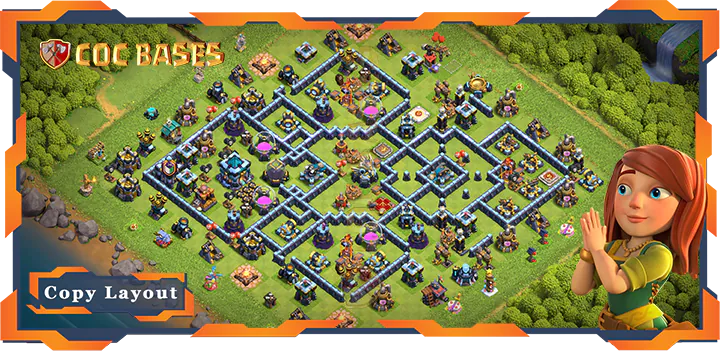 Top Base TH13 with Link, Anti 3 Star, Anti Everything Layout - Clash of Clans (294)