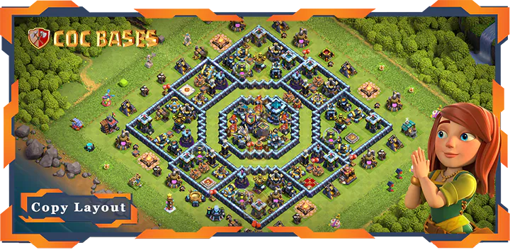 Top Base TH13 with Link, Hybrid, Anti 3 Star Layout - Clash of Clans (353)