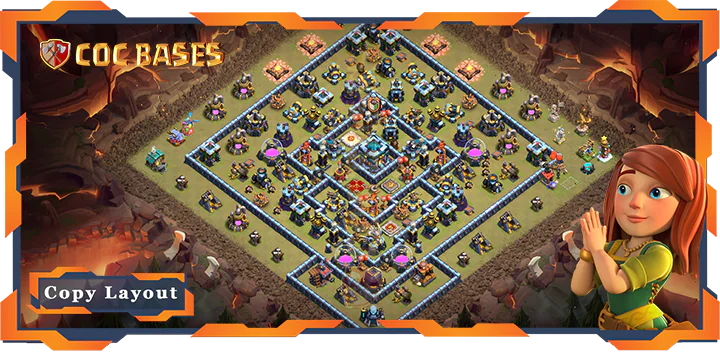 Top Base TH13 with Link, WarCWL, Anti 3 Star, Anti Everything Layout - Clash of Clans (179)