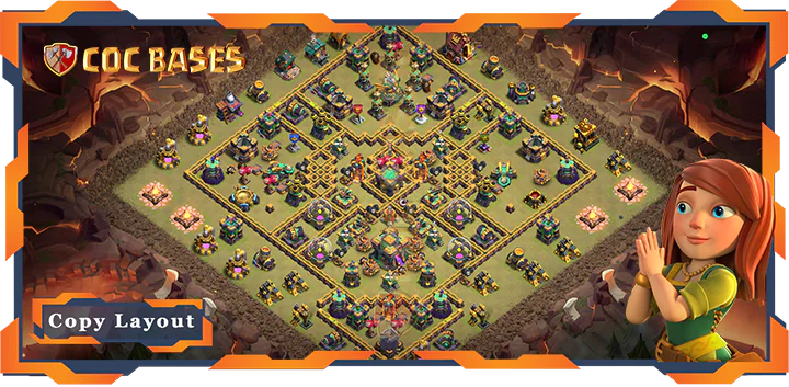 Top Base TH14 with Link, WarCWL, Anti 3 Star, Anti Everything Layout - Clash of Clans (194)