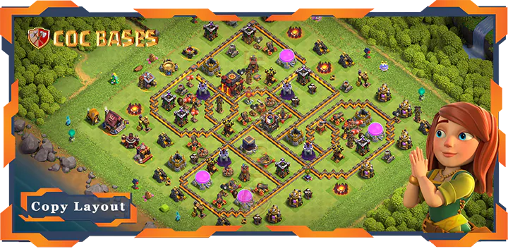Top Farming Base TH10 with Link, Anti 3 Star, Anti Everything Layout - Clash of Clans (409)