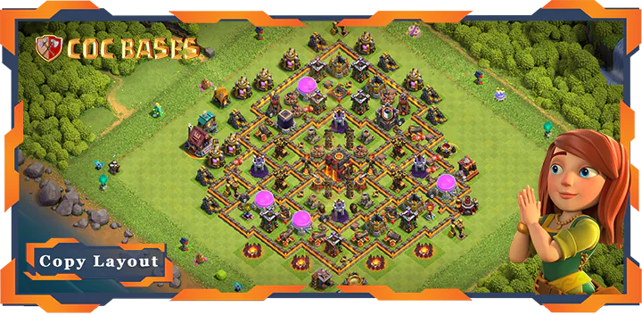 Top Farming Base TH10 with Link, Anti Everything, Hybrid Layout - Clash of Clans (311)