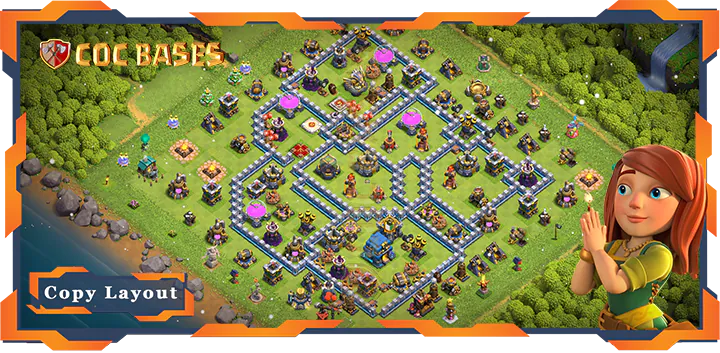Top Farming Base TH12 with Link, Anti 3 Star Layout - Clash of Clans (375)