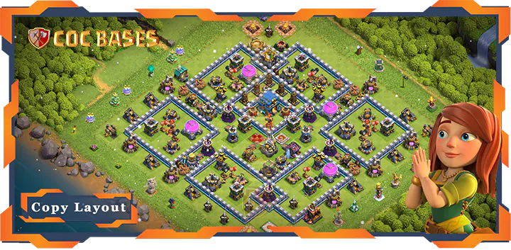 Top Farming Base TH12 with Link, Hybrid, Anti 3 Star Layout - Clash of Clans (204)