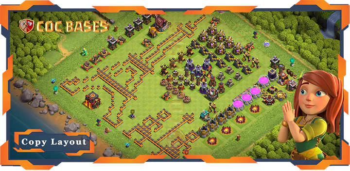 Top Troll Base TH10 with Link, Funny Layout - Clash of Clans (206)