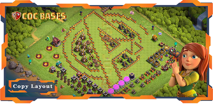 Top Troll Base TH10 with Link, Funny Layout - Clash of Clans (208)