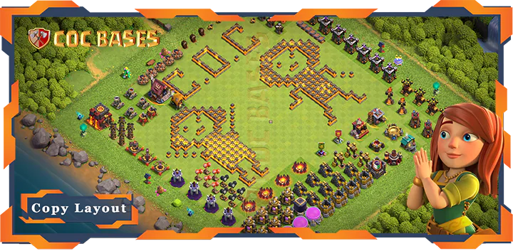 Top Troll Base TH10 with Link, Funny Layout - Clash of Clans (424)