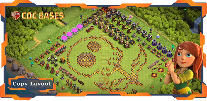 Top Troll Base TH10 with Link, Funny Layout - Clash of Clans (486)