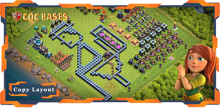Top Troll Base TH13 with Link, Funny Layout - Clash of Clans (182)