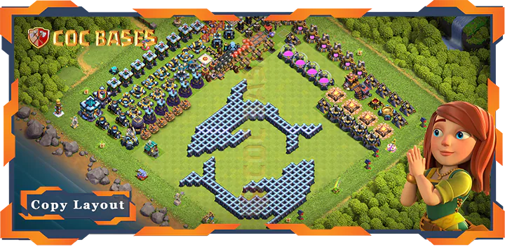 Top Troll Base TH13 with Link, Funny Layout - Clash of Clans (194)