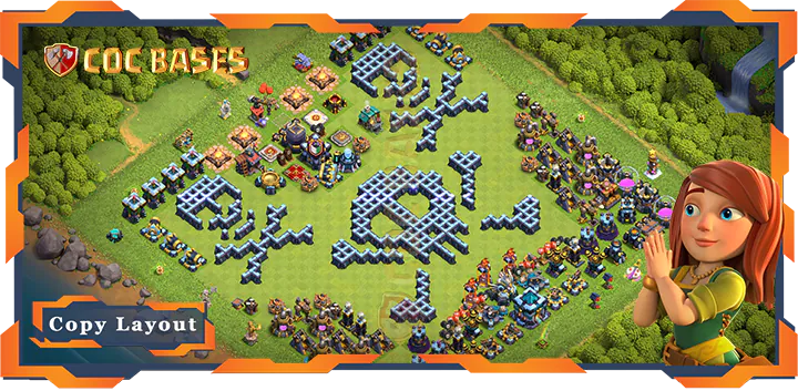 Top Troll Base TH13 with Link, Funny Layout - Clash of Clans (203)