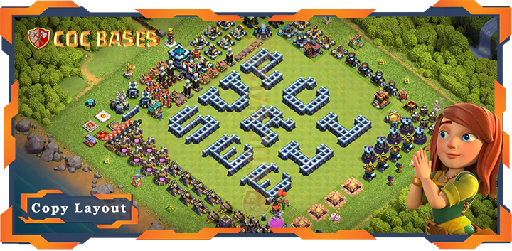 Top Troll Base TH13 with Link, Funny Layout - Clash of Clans (247)