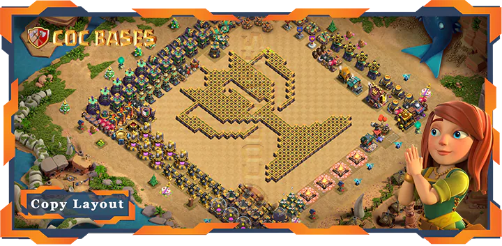 Top Troll Base TH14 with Link, Funny Layout - Clash of Clans (224)