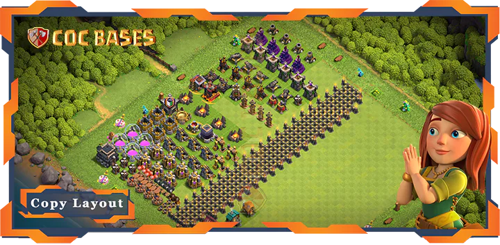 Top Troll Base TH9 with Link, Funny Layout - Clash of Clans (218)