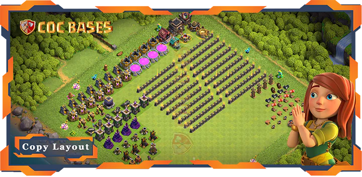 Top Troll Base TH9 with Link, Funny Layout - Clash of Clans (278)