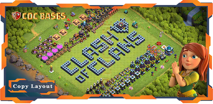 Top TrollBase TH13 with Link, Funny Layout - Clash of Clans (256)
