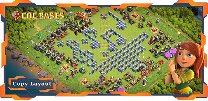 Top TrollFunny Base TH12 with Link, Funny Layout - Clash of Clans (215)