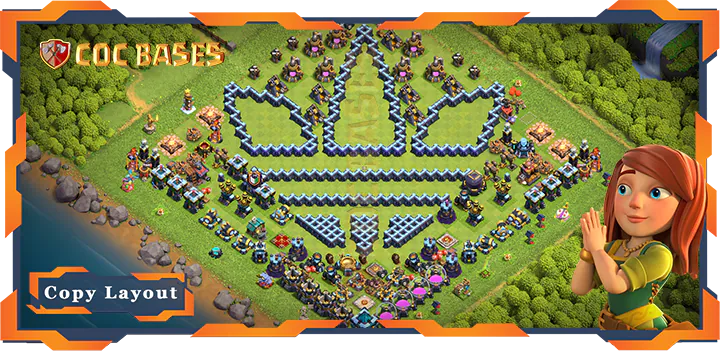 Top TrollFunny Base TH13 with Link, Funny Layout - Clash of Clans (162)