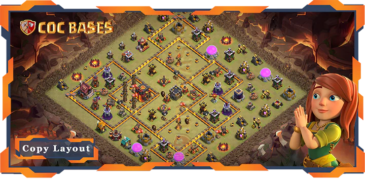 Top War Base TH10 with Link, Anti 3 Star, Anti AirElectro Dragon Layout - Clash of Clans (257)