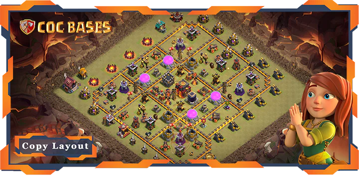 Top War Base TH10 with Link, Anti AirDragon, Anti 2 Star Layout - Clash of Clans (431)