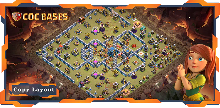 Top War Base TH12 with Link, Anti 2 Star Layout - Clash of Clans (340)