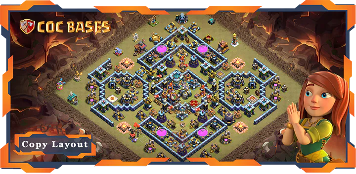 Top War Base TH13 with Link, Anti 2 Star, Legend League Layout - Clash of Clans (226)
