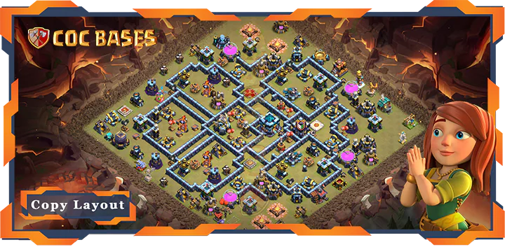 Top War Base TH13 with Link, Anti 2 Star, Legend League Layout - Clash of Clans (255)