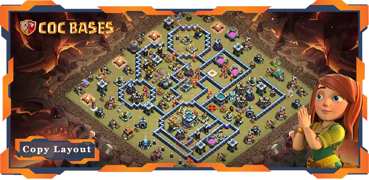 Top War Base TH13 with Link, Anti 3 Star, Anti Everything Layout - Clash of Clans (371)