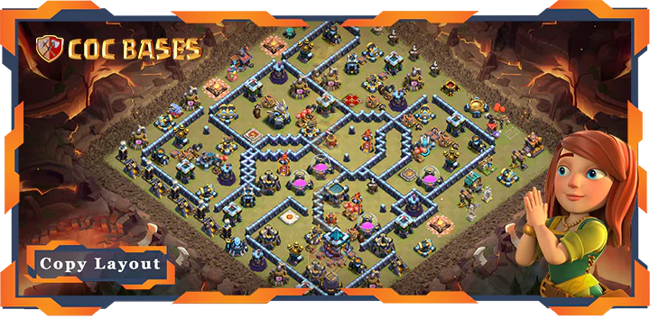 Top War Base TH13 with Link, Anti 3 star, Anti Everything Layout - Clash of Clans (374)