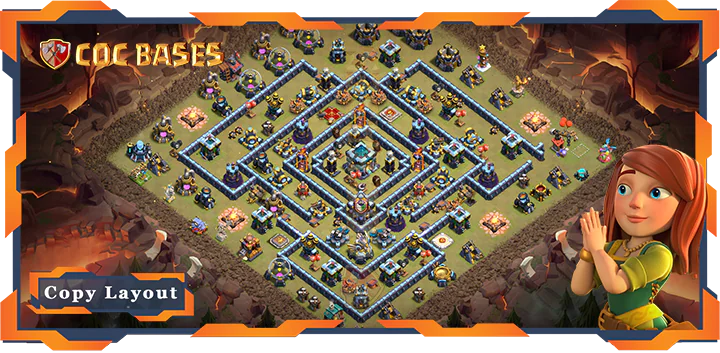 Top War Base TH13 with Link, Anti Everything, Anti 3 Star Layout - Clash of Clans (357)