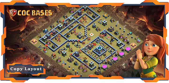 Top War Base TH13 with Link, Anti Everything, Defense Layout - Clash of Clans (217)