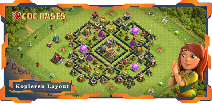 Beste Anti 2 Stern Basis RH8 met Link, Anti Trophäe, Anti Alles layout - Clash of Clans (79) 8 Beste Anti 2 Stern Basis RH8 met Link, Anti Trophäe, Anti Alles layout - Clash of Clans (79)