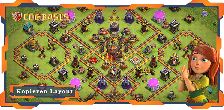 Beste Anti 3 Stern Basis RH10 met Link, Anti Alles layout - Clash of Clans (145)