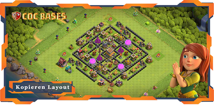 Beste Anti 3 Stern Basis RH8 met Link, Anti Alles layout - Clash of Clans (108)