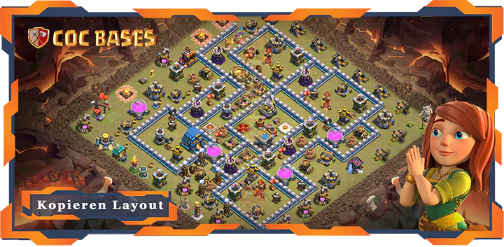 Beste Basis RH12 Max Level met Link, Anti Alles, KriegCKL layout - Clash of Clans (76)