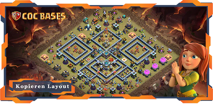 Beste Basis RH13 met Link, KriegCKL, Anti 2 Sterne, Legenden-Liga layout - Clash of Clans (74)
