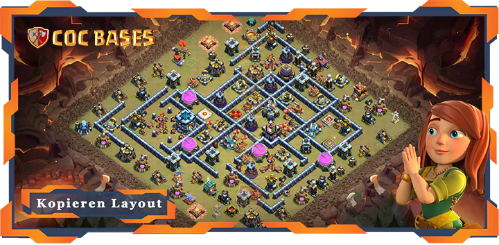 Beste Basis RH13 met Link, KriegCKL, Anti 3 Stern, Legenden-Liga layout - Clash of Clans (104)