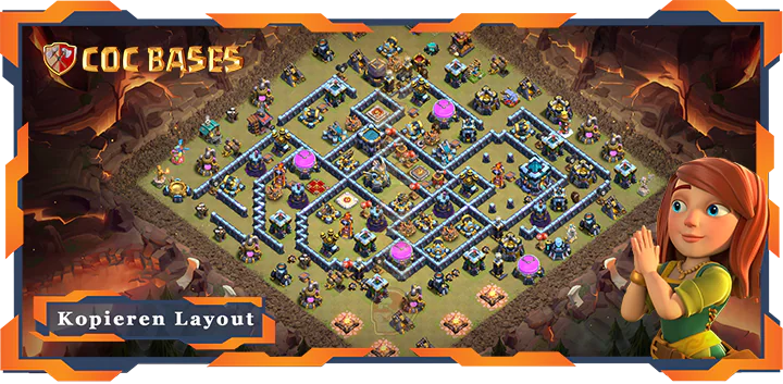 Beste Basis RH13 met Link, KriegCKL, Anti Alles, Verteidigung layout - Clash of Clans (102)
