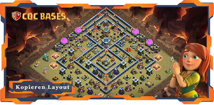 Beste Basis RH13 met Link, KriegCKL, Verteidigung, Anti Alles layout - Clash of Clans (75)