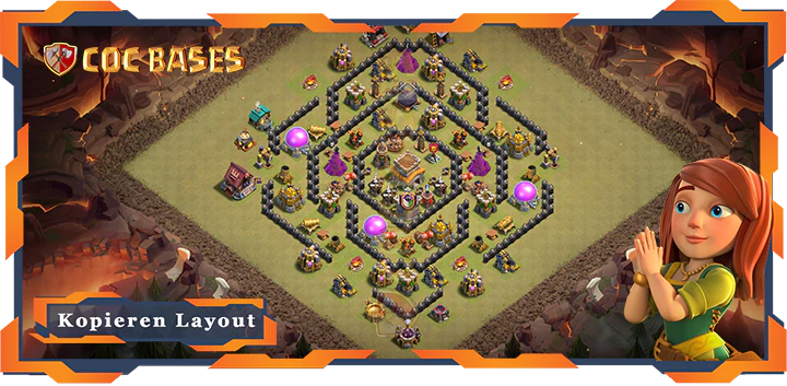 Beste Basis RH8 met Link, KriegCKL, Anti 2 Stern, Anti Alles layout - Clash of Clans (103)