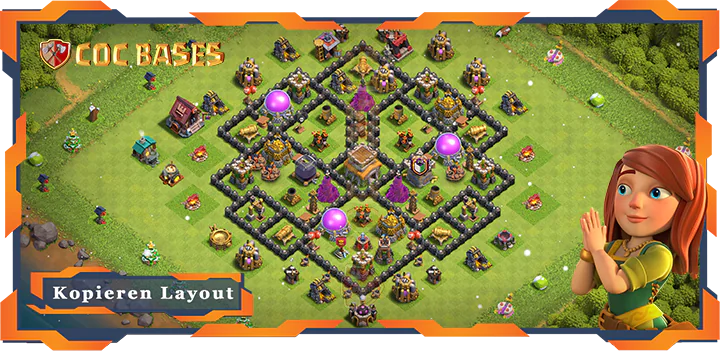 Beste Farmen Basis RH8 met Link, Anti Alles layout - Clash of Clans (88)
