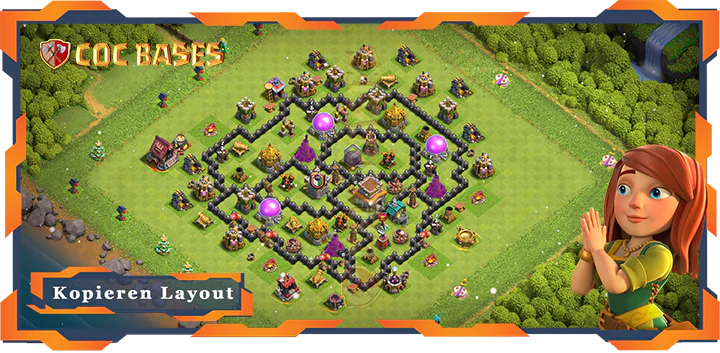 Beste Farmen Basis RH8 met Link, Hybrid, Anti Alles layout - Clash of Clans (110)