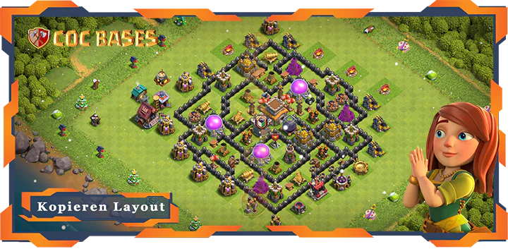 Beste Farmen Basis RH8 met Link, Hybrid, Anti Alles layout - Clash of Clans (96)