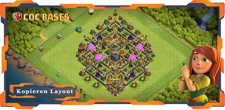 Beste Farmen Basis RH9 Max Level met Link, Hybrid, Anti Alles layout - Clash of Clans (113)