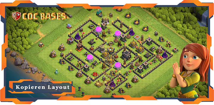 Beste Farmen Basis RH9 met Link, Hybrid, Anti Alles layout - Clash of Clans (114)