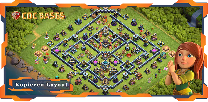 Beste Hybrid Basis RH13 met Link, Farmen, Anti Alles layout - Clash of Clans (139)