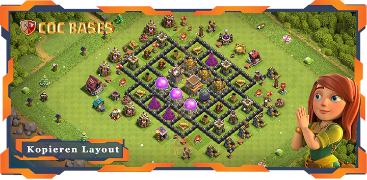 Beste Hybrid Basis RH8 met Link, Farmen, Anti Alles layout - Clash of Clans (66) 9 Beste Hybrid Basis RH8 met Link, Farmen, Anti Alles layout - Clash of Clans (66)